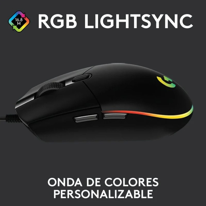 Raton Logitech G102 Lightsync RGB USB Black | InfoChen Canarias