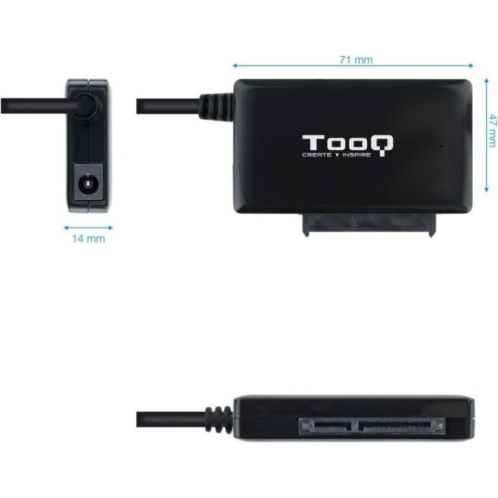 Adaptador USB 3.0 USB-C Tooq Disco Duro Sata 2.5/3.5 Alimentador