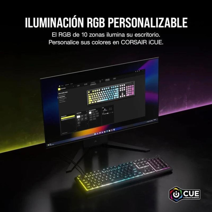 Teclado Gaming Corsair K55 USB Icue Black | InfoChen Canarias