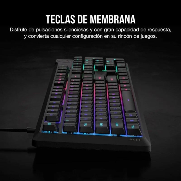 Teclado Gaming Corsair K55 USB Icue Black | InfoChen Canarias