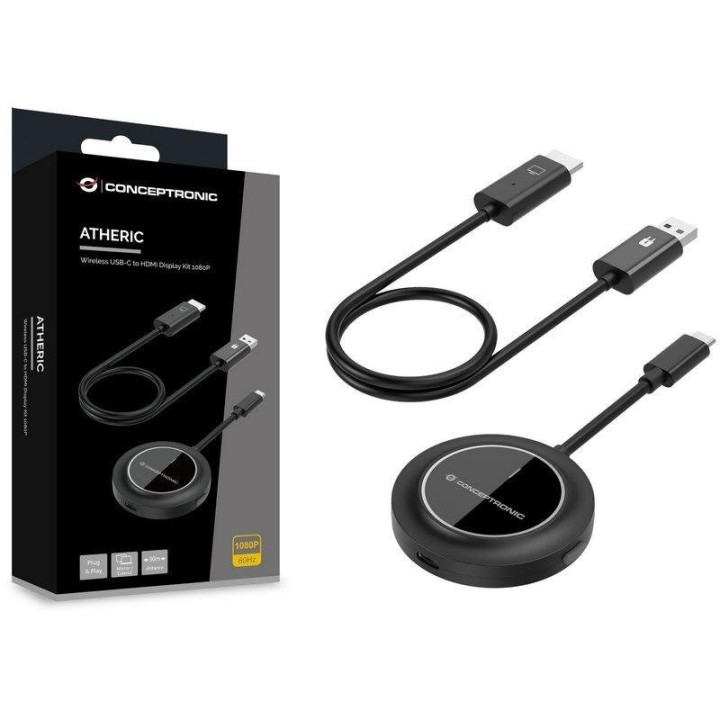 Transmisor Conceptronic USB-C A HDMI Wireless 5GHZ 30M 1080P 60HZ