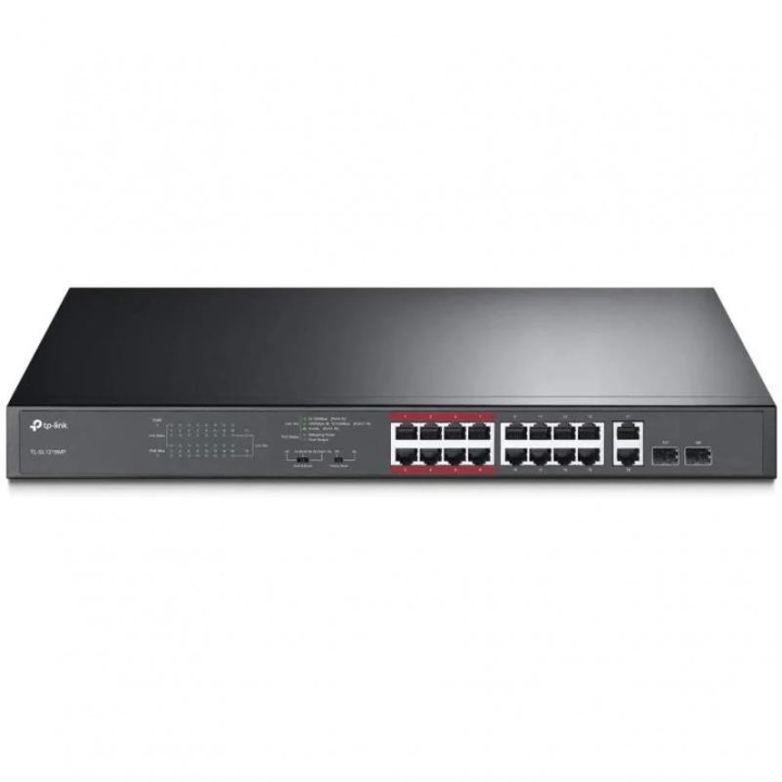 Switch Tp-Link 16 Puertos 10/100MBPS + 2 10/100/1000 Poe+ Rack |