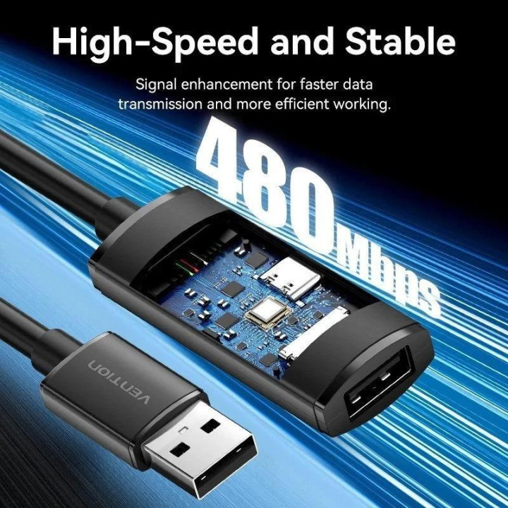 Cable Alargador USB-A Vention Amplificado 2.0 Tipo USB-A/m