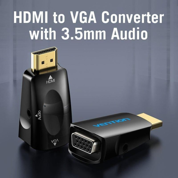 Adaptador Conversor Vention Hdmi/m A Vga/h Audio Jack 3.5 Black |