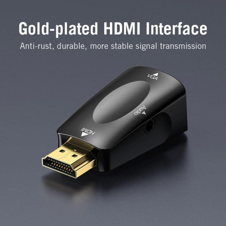 Adaptador Conversor Vention Hdmi/m A Vga/h Audio Jack 3.5 Black |