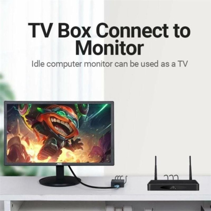 Conversor Vention Rca/h - Hdmi/h Miniusb/h Black | InfoChen