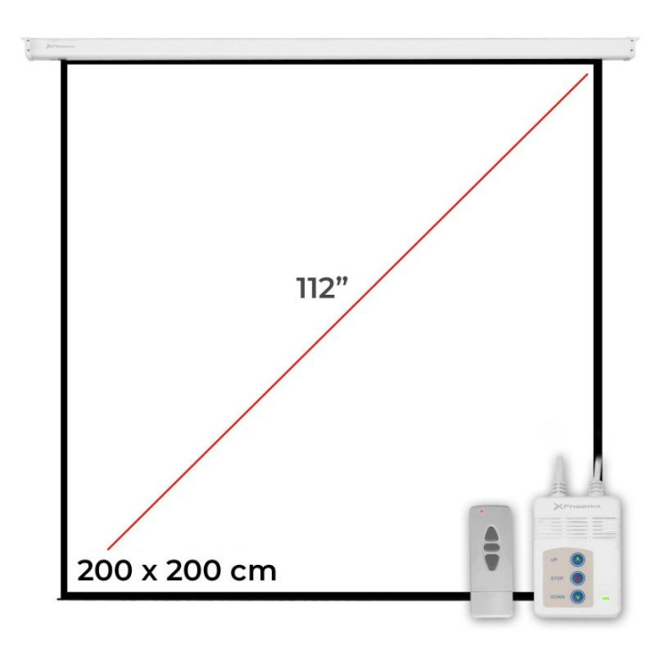 Pantalla Proyeccion Phoenix Pared Y Techo Electrica 112 200X200 |