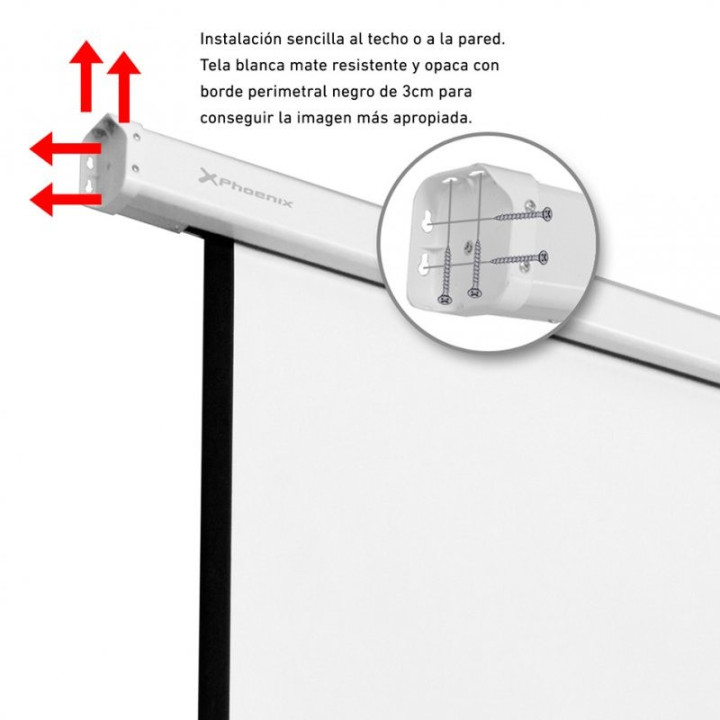 Pantalla Proyeccion Phoenix Pared Y Techo Electrica 112 200X200 |