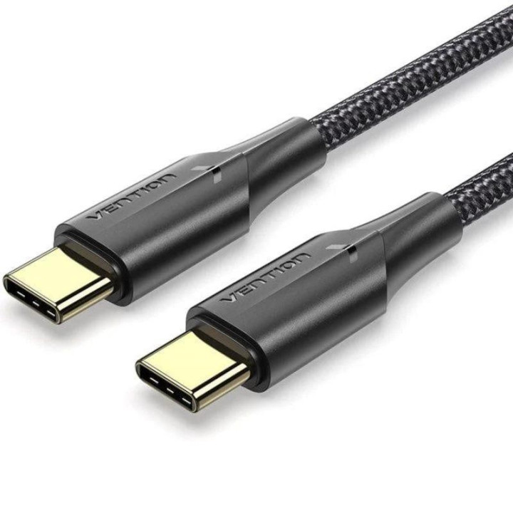 Cable USB 2.0 Vention Tipo USB-C/m-C/m LED 480MBPS 3A 0.5M Black