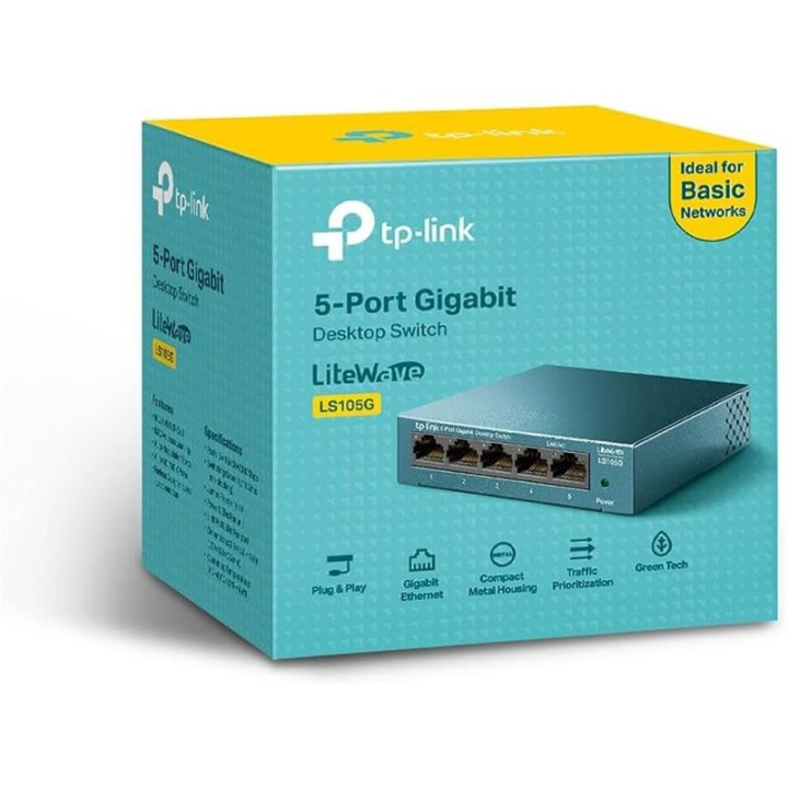 Switch Tp-Link Gigabit 5 Puertos LS105G Metalico | InfoChen