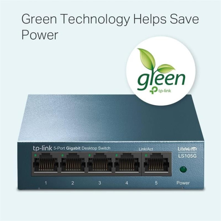 Switch Tp-Link Gigabit 5 Puertos LS105G Metalico | InfoChen