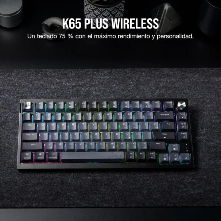Teclado Gaming Corsair K65 Plus Wireless 75% Icue RGB Black |