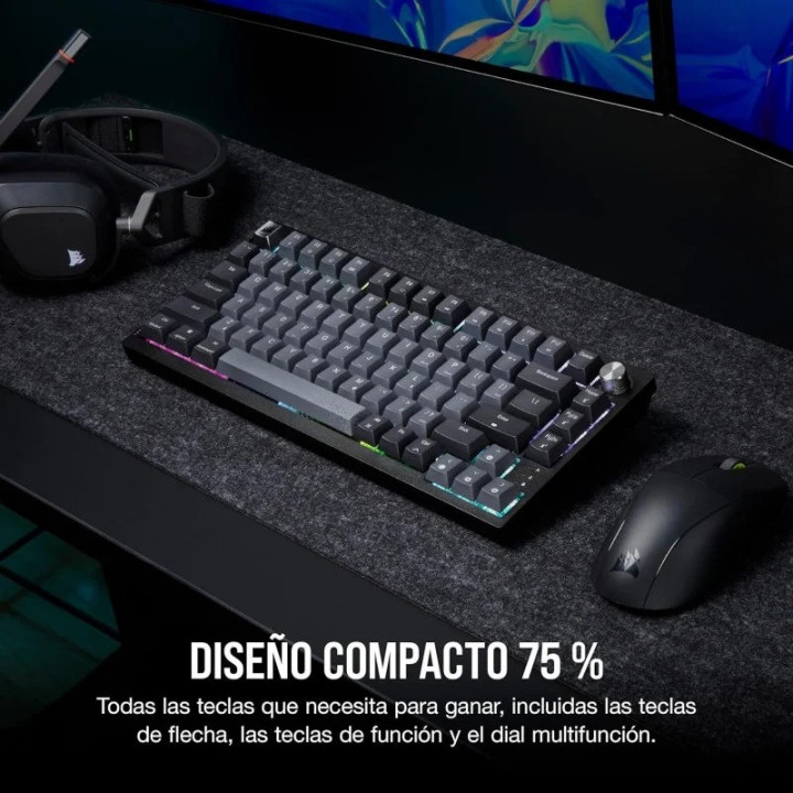 Teclado Gaming Corsair K65 Plus Wireless 75% Icue RGB Black |
