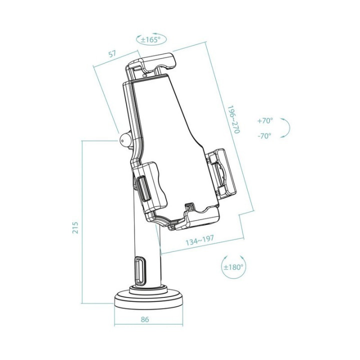 Soporte Sobremesa Tooq Antirrobo Ajustable Para Tablet 7.9-10.5