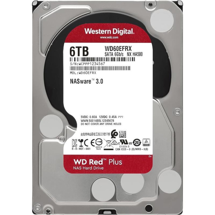 Disco Duro Western Digital 6TB 3,5 Red Plus NAS SATA3 256MB |