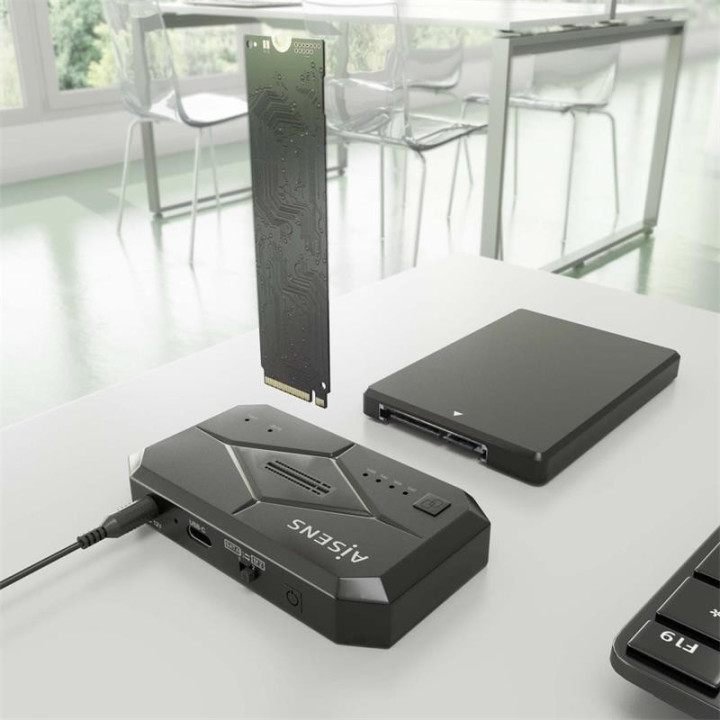 Dock Station Clone Aisens 3.5/2.5 Sata M2 NVME USB 3.0 Black |