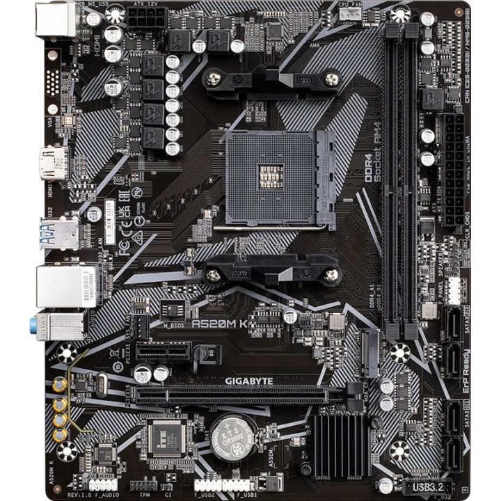 Placa Base Gigabyte GA-A520M-K AMD AM4 HDMI + VGA | InfoChen