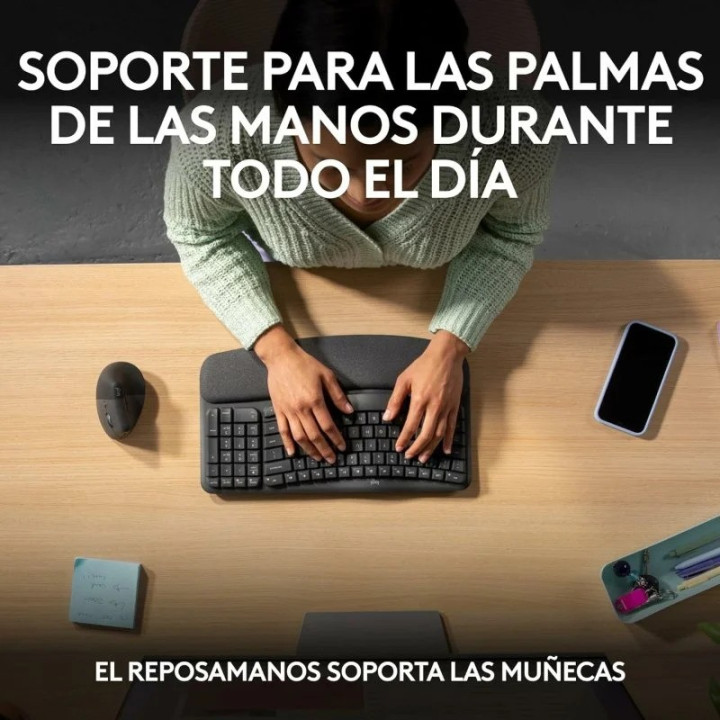 Teclado Logitech Wave Keys Bluetooth Black | InfoChen Canarias