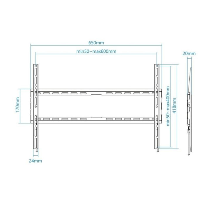Soporte TV Monitor Tooq 37-80 45KG Black | InfoChen Canarias