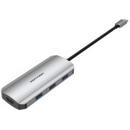 Dock Hub USB-C Vention 1XHDMI 4K/3XUSB/1XUSB-C/1X Lector Microsd