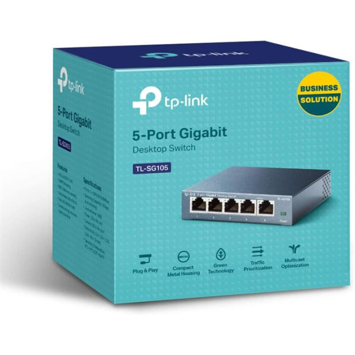 Switch Tp-Link TL-SG105S Gigabit 5 Puertos Metalico | InfoChen