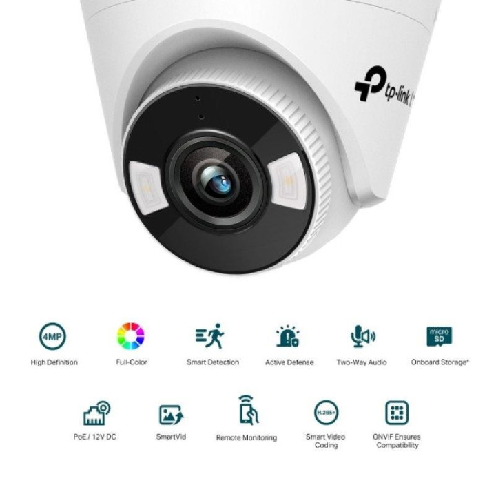 Cámara IP Tp-Link Vigi Turret Interior 4MP 4MM Ir 30M WIFI IP66