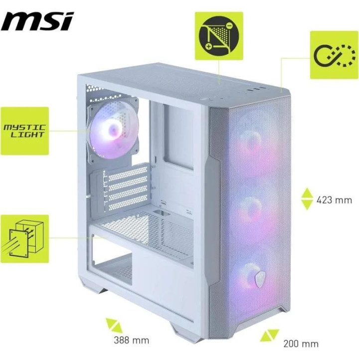 Caja Ordenador Gaming Msi Mag Forge M100R Matx ARGB White |