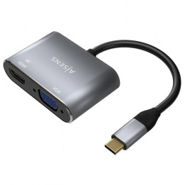 Adaptador Aisens USB-C - Hdmi/h Vga/h 15CM Grey | InfoChen