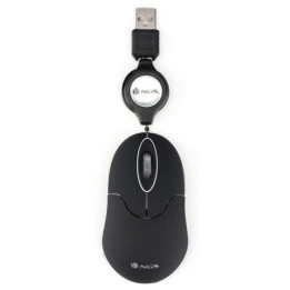 Raton Ngs Sinblack USB Optico Retractil Black | InfoChen Canarias