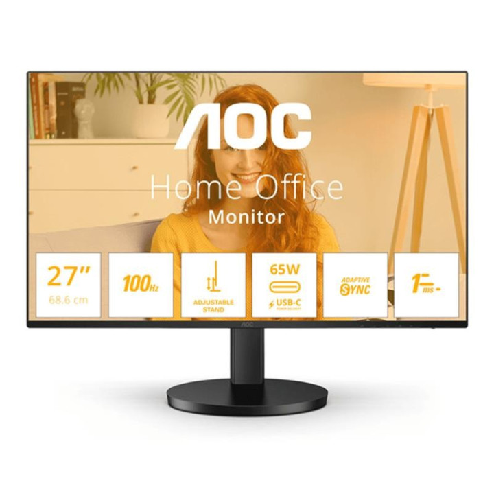 Monitor Aoc 27 100HZ Qhd 2K Multimedia Ergo USB-C HDMI Black |