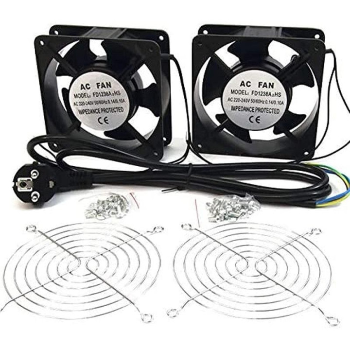 Ventilador Doble 12 Cm Powergreen Armario Rack | InfoChen