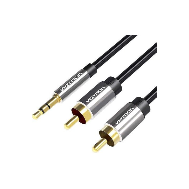 Cable Estereo Vention Jack 3.5/M - 2X Rca/m 2M Black | InfoChen