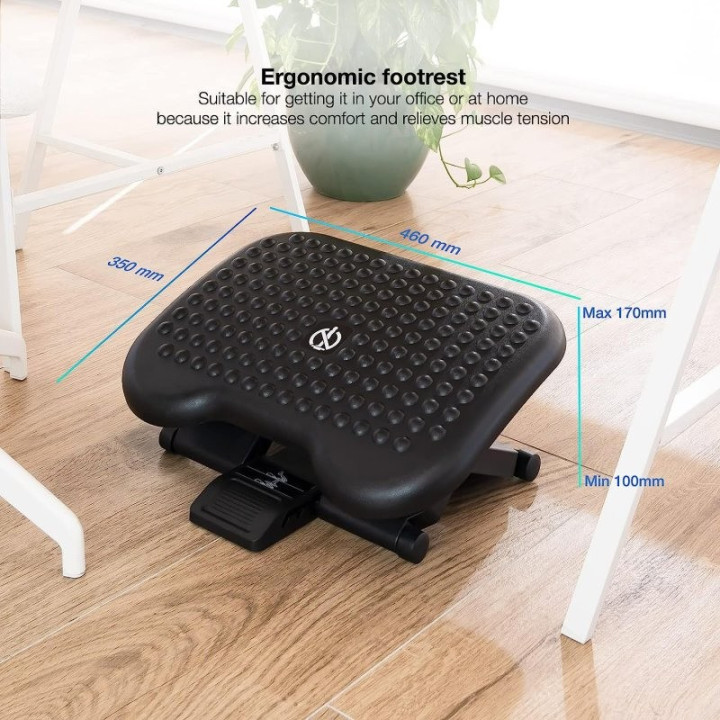 Reposapies Ergonomico Tooq Confort Black | InfoChen Canarias
