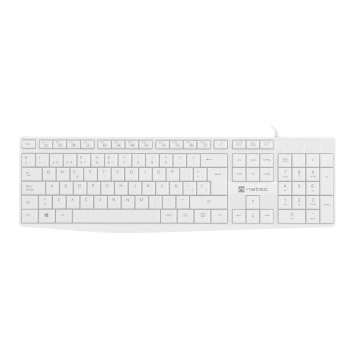 Teclado Natec Nautilus Slim Layout USB White | InfoChen Canarias