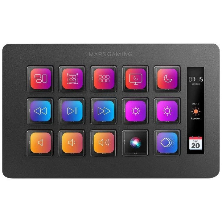 Stream Deck Mars Gaming 15 Teclas Personalizables Pantalla Lcd