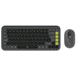 Teclado + Raton Logitech Pop Icon Wireless Black/green | InfoChen
