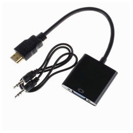 Cable Conversor Oneway HDMI A Svga + Audio 3.5MM Black | InfoChen