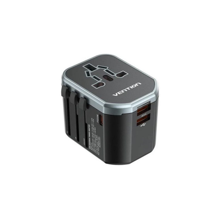 Cargador De Pared Vention Universal USB-C 2XUSB-A 20W | InfoChen