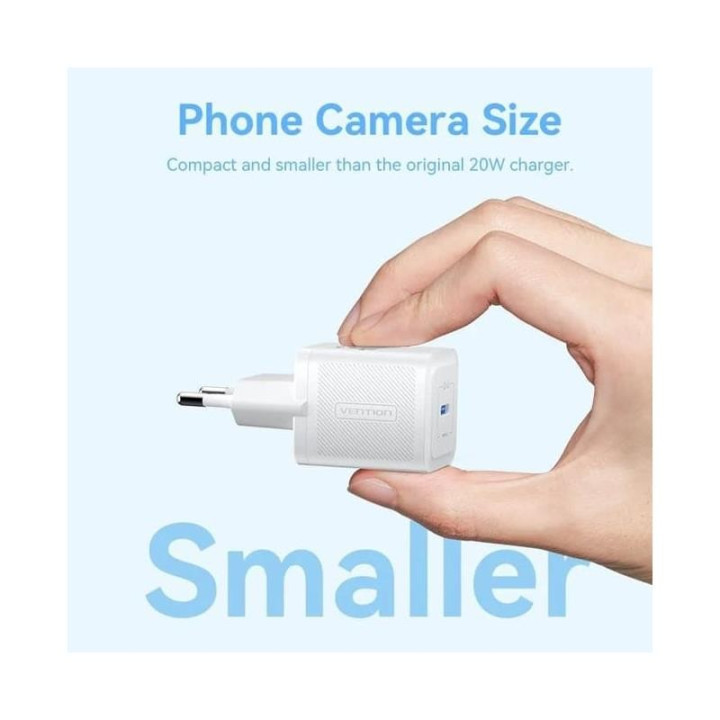 Cargador De Pared Vention Gan USB-C 20W Rose | InfoChen Canarias