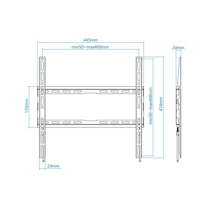 Soporte Pared TV Monitor Tooq 32-70 45KG Black | InfoChen