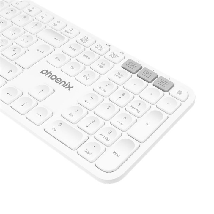 Teclado Phoenix K300 Multidispositivo Wireless White | InfoChen