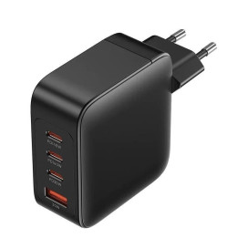 Cargador De Pared Vention Gan 3XUSB-C USB -A 140W Black + Cable