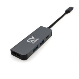 Dock Hub Oneway USB-C 4 En 1 HDMI 4K + 2 USB 3.0 + USB-C Grey |