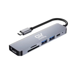 Dock Hub Oneway USB-C 6 En 1 HDMI 4K/2 USB 3.0/USB-C/SD+MICRO Sd