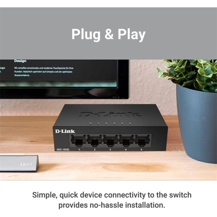 Switch D-Link Gigabit 5 Puertos DGS-105L Metalico | InfoChen