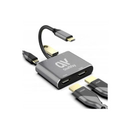 Dock Hub Oneway USB-C 5 En 1 X2HDMI/USB 3.0/USB-C Pd Silver |
