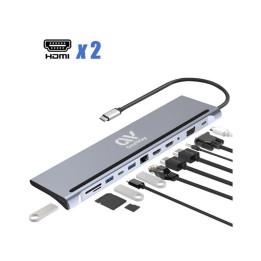 Dock Hub Oneway USB-C 12 En 1 HDMI/VGA/RJ45/USB 3.0/USB-C