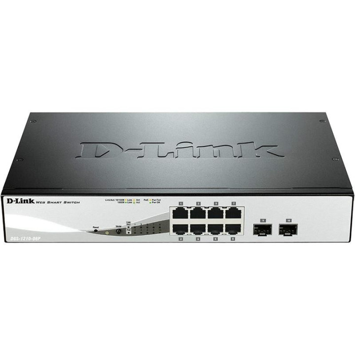 Switch D-Link Gigabit 8 Puertos DGS-1210-08P POE Uplink |