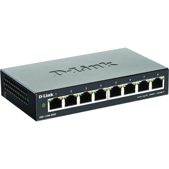 Switch D-Link Gigabit 8 Puertos DGS-1100-08V2/E Easysmart