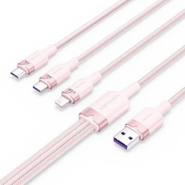 Cable 3 En 1 Vention USB-A 2.0 - USB-C/lightning/micro-B 1.5M